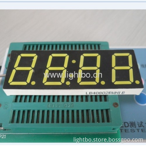 Four-digt 0.8 Inch Common Anode Ultra White 7 Segment Led Clock Display 